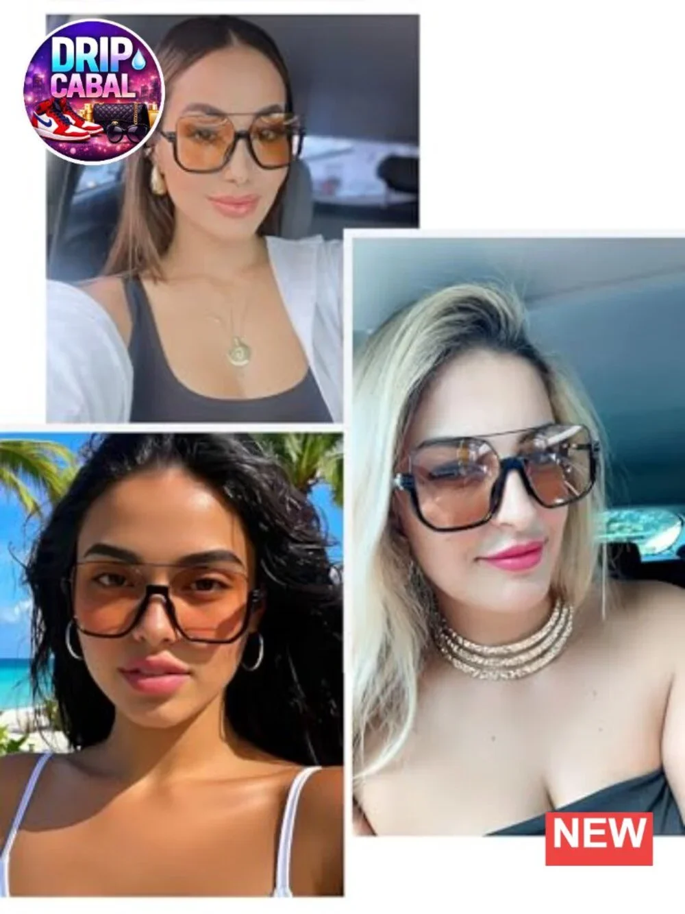 Oversized Retro Square Aviator Sunglasses for Women Men UV400